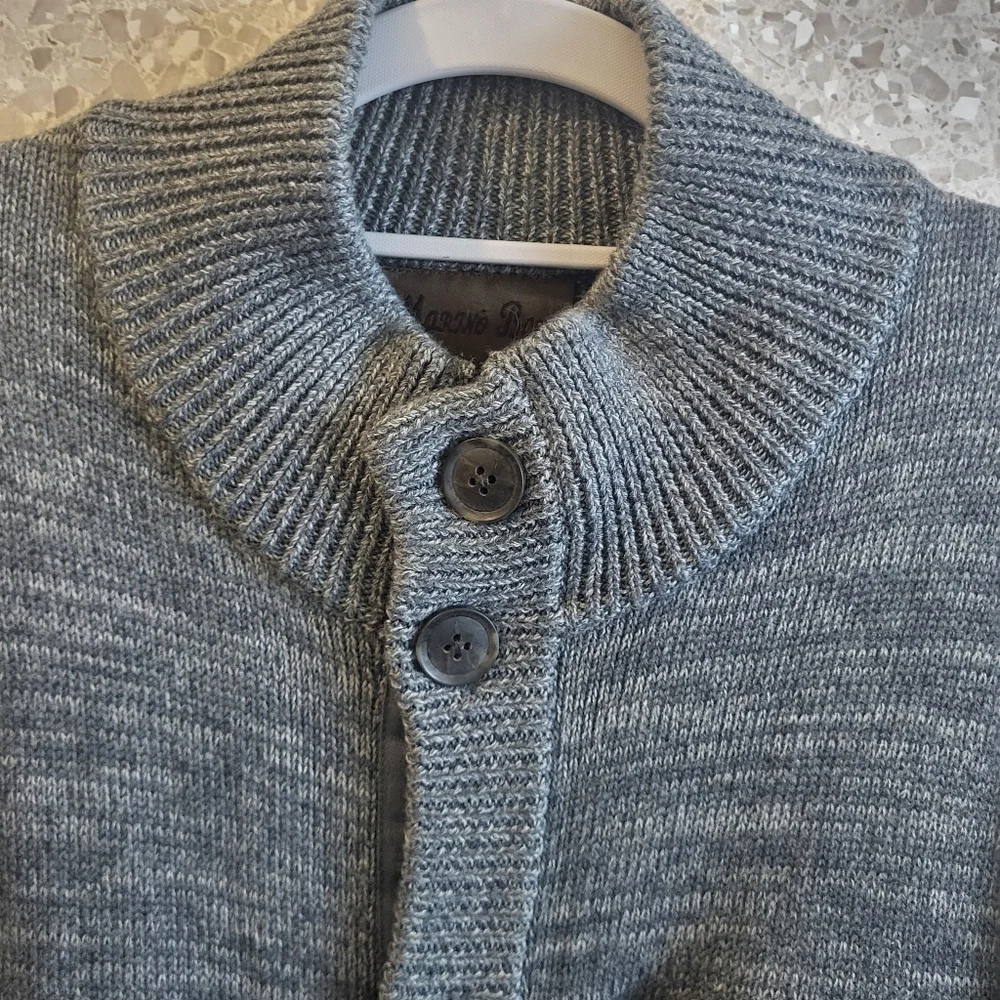 MERINO BAY, Men's Cardigan, 3 Pockets, Office, Cocktails, Business, Gray ,Size L
